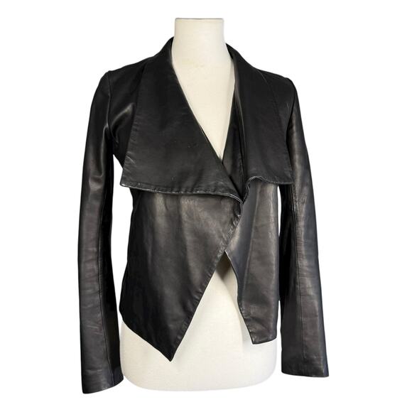 Theory Black Lamb Leather Open Front Jacket XS - Picture 10 of 13